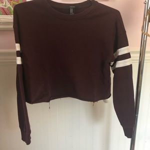 Burgundy cropped sweatshirt